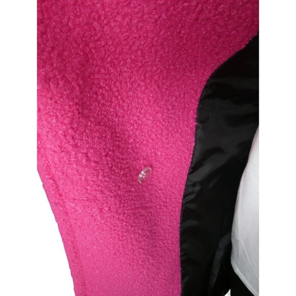 NVLT Women's Flat Boucle Double Breasted Over Coat Fuschia -‎ Medium - Picture 5 of 8